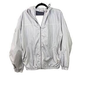 Uniqlo Windbreaker zip hooded Jacket Water UV Resist women XL Packable Pockets *